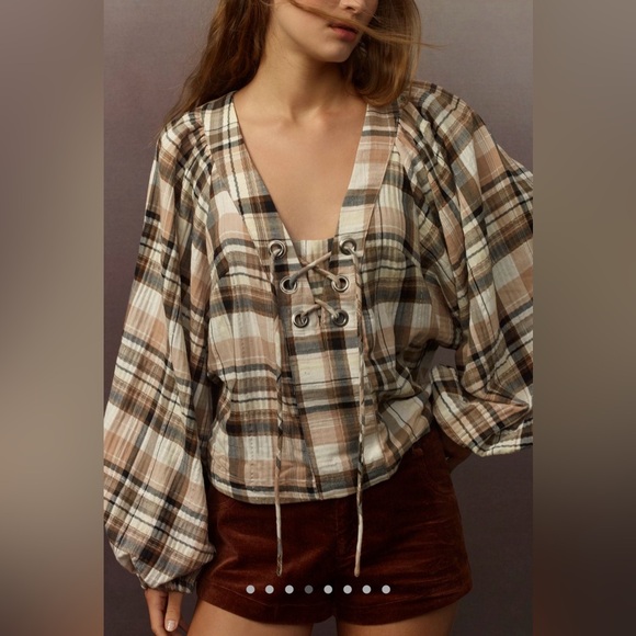 By Anthropologie long sleeve lace up dolman blouse - Picture 11 of 11